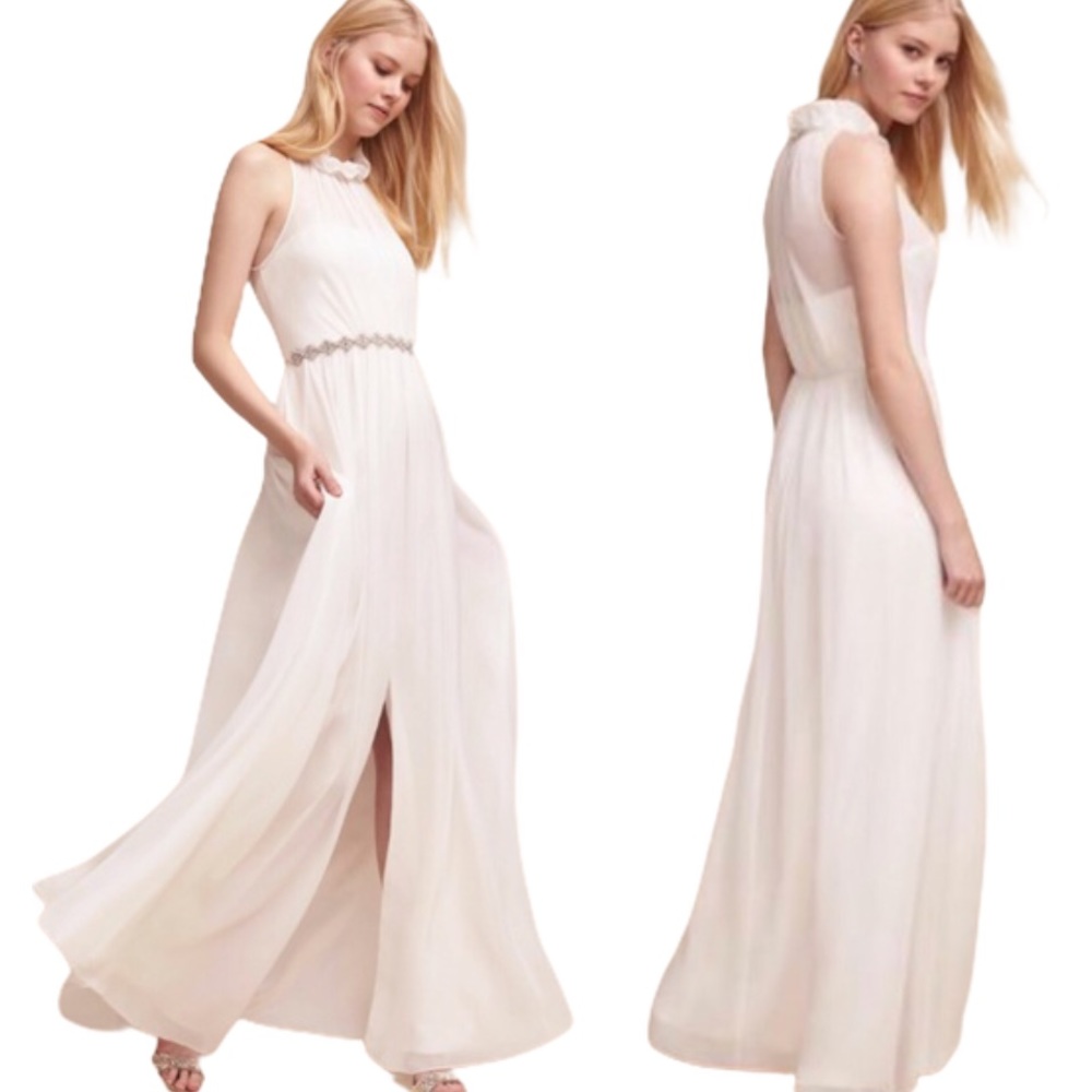 New BHLDN x Hitherto Camila 16 / XL Ivory Silk Chiffon Wedding Gown Bridal